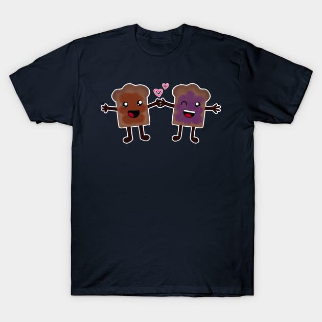 Peanut Butter & Jelly T-Shirt by colleen.rose.art